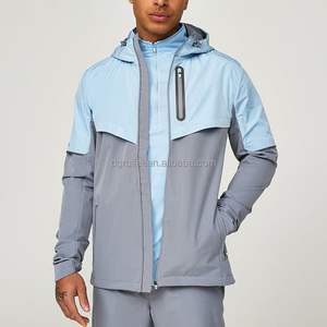 แจ็กเก็ตกันฝนสำหรับผู้ชายเสื้อกันลมซิปเต็มตัวทำจากไนลอนโพลีเอสเตอร์กันน้ำออกแบบได้ตามต้องการ - Product Image 4
