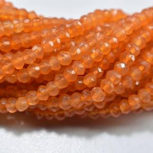 Perles de cornaline facettées rondes de 3,5 mm, brin de 13 pouces pour la fabrication de bijoux, pierre précieuse de guérison - Product Image 1