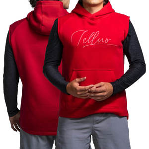 Sweats à capuche sans manches avec logo et design personnalisés pour hommes Sweats à capuche en coton mélangé de base personnalisés respirants pour hommes à vendre - Product Image 4