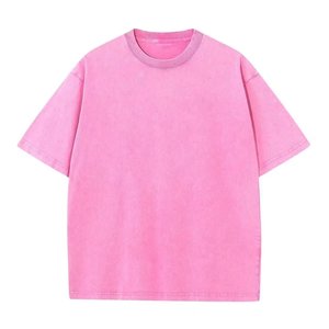 OEM logo personnalisé broderie imprimé design 240G lavé en détresse pur coton T-shirt hommes à manches courtes transfrontalier T-shirt - Product Image 6