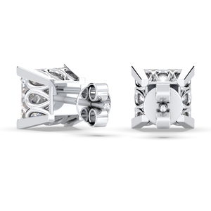 Prix de gros REYES, boucles d'oreilles en argent sterling 925, taille princesse, 4,3 carats, diamant cultivé en laboratoire CVD, fermoir à vis, pour femmes, bijoux de luxe - Product Image 3