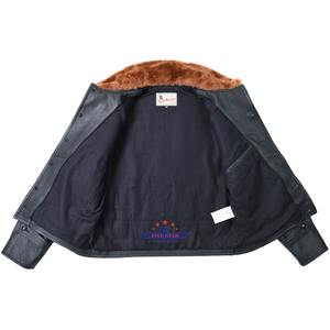 Veste en cuir de style vintage des années 1930 pour homme, design grizzly, fermeture éclair, toile enduite imperméable, logo frontal, vêtements d'extérieur - Product Image 4