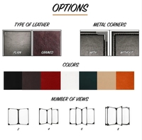 Cubiertas de menú de restaurante A4 personalizadas, carpeta con logotipo en relieve, menú, libro de cuero, 2/4/6/8, soporte de menú de vista para cafeterías, Bar, Hotel