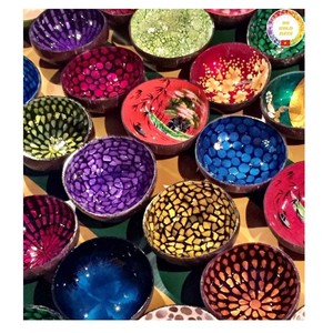 ชามมะพร้าวเคลือบเงาแบบเวียดนามงานฝีมือทำมือสำหรับบ้านร้านอาหาร - Product Image 5