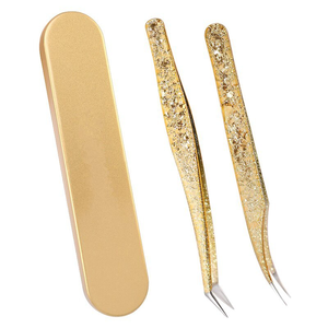 Vente en gros d'outils professionnels personnalisés pour les cils en acier inoxydable pince à épiler dorée pointe pointue vente à chaud pince à cils - Product Image 4