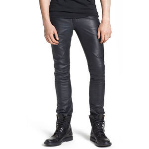 Pantalon en cuir de haute qualité pour homme, coupe droite, pantalon Long en cuir de peau de mouton - Product Image 2