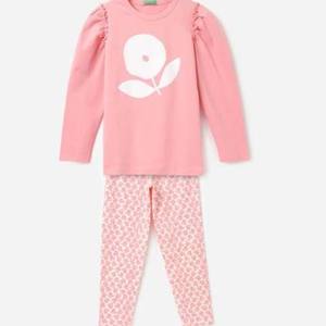 Multi-patrón de manga larga pantalones pijamas lindo dibujos animados ropa de casa conjunto de fábrica al por mayor ropa de dormir para niñas - Product Image 3