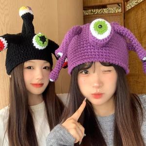 Chapeau de pêcheur tricoté à la main, motif pieuvre, dessin animé, fantaisie, pour fête, festival, cosplay, chapeau d'animal amusant, modèle courant - Product Image 2