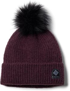 Wool Blend Womens Winter Knitted Beanie <b>Hat</b> with <b>Faux</b> <b>Fur</b> Pom, Warm Knit Skull Cap Beanie for Women Black - Product Image 5
