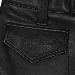 Ropa informal de calle para hombre, pantalones de cuero de alta calidad con cierre elástico a media cintura, tela de lona de Color sólido - Product Image 5