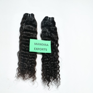 En gros Vierge Cuticule Aligné Brut Pas Cher Indien Naturel Noir Couleur Bundles Bouclés Temple Extensions de Cheveux Humains - Product Image 1