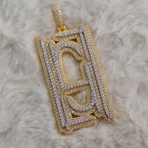 Pendentif à breloque 1.50Ct en diamant taillé rond 1.50 finition en or jaune 14 carats - Product Image 2