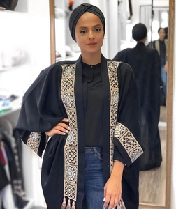 Abaya brodée en tissu Nida de haute qualité, vêtements de fête islamiques pour femmes, prix de gros, nouveautés - Product Image 3