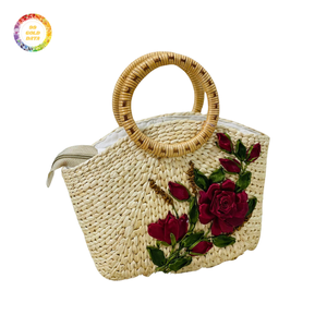 กระเป๋าผักตบชวาทำด้วยมือ-กระเป๋าแฟชั่นสไตล์เป็นมิตรกับสิ่งแวดล้อมทนทานน้ำหนักเบาและคุ้มค่า - Product Image 6