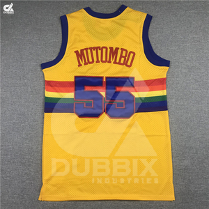Maillots de basket-ball personnalisés pour hommes en gros 2024, OEM, maille cousue, hiver été, 3D Iverson 3 Jokic 15 Murray 27 Mutombo 55 personnalisé - Product Image 2