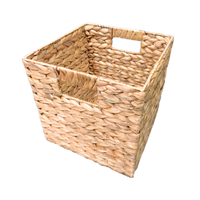 Jacinthe d'eau sous étagère panier de rangement blanchisserie pliable Cube boîtes carré tissé pliable naturel classique rotin fleur