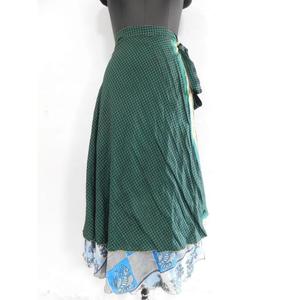 Hecho a mano Vintage Reversible Seda Saree Magic Wrap Faldas Vestido de mujer transpirable-Venta al por mayor - Product Image 3