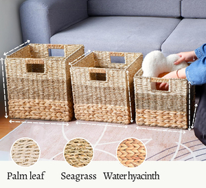 Kuyue nhiệm vụ nặng nề lục bình vuông Giỏ Lớn <span class=keywords><strong>wicker</strong></span> lưu trữ Cubes mây Cube lưu trữ Thùng Kệ tổ chức giá bán buôn - Product Image 4