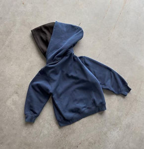 2025 hommes personnalisé 100% coton polaire sweats à capuche tricotés coupe régulière manches longues pull à capuche Double capuche hommes sweats à capuche - Product Image 2