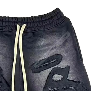 Pantalones cortos de sudor desgastados personalizados a pedido, modelo Popular, pantalones cortos de sudor desgastados, serigrafía bordada lavada con ácido - Product Image 5