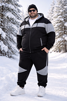 Survêtement pour hommes grande taille 10XL |   Ensemble sweat à capuche et jogging en polaire d'hiver |   Tenue de sport chaude pour les grands et les grands