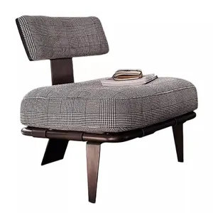 Italian Minimalist Modern Living Room Single Sofa Chair Retro Balcony Designer Light Luxury Fabric Lazy Leisure Chair
