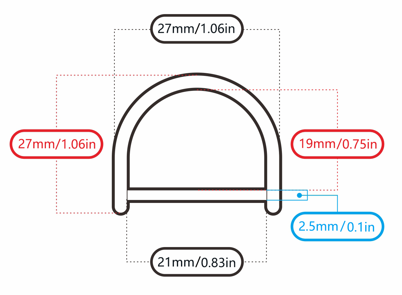 Gold 21mm/0.83in