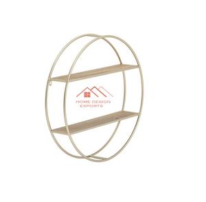 Étagères murales circulaires en fer AMde main étagères murales en bois massif rétro étagère de rangement multifonctionnelle pour la maison créative - Product Image 1