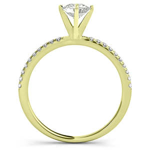 Bague de fiançailles en or jaune 14 carats avec diamants, sertie de 3,12 carats, élégante et luxueuse - Product Image 2