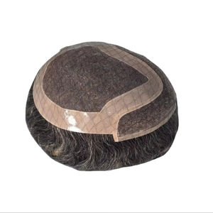 Perruque Taz Hair BD en cheveux humains, ondulée, prothèse, 100% cheveux chinois Remy, toupet à dentelle frontale avec base mono - Product Image 6