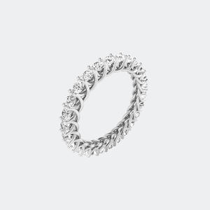 2.00CTW Round Brilliant Cut Moissanite Eternity <b>Ring</b> Prong <b>Set</b> Full Diamond Band Luxury Wedding Anniversary <b>Ring</b> <b>For</b> <b>Women</b> - Product Image 1