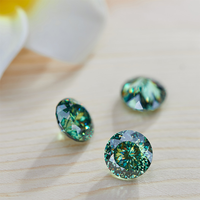 Coupe spéciale portugaise personnalisée 4MM ronde couleur verte couleur de coupe brillante beau diamant cultivé en laboratoire