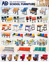 Ensemble bureau et chaise ergonomiques réglables pour étudiants, siège inclinable, repose-pieds, accoudoirs, structure en acier inoxydable pour l'école