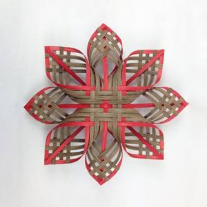 Copo de nieve de bambú trenzado a mano suministros de decoración de Navidad Topper de árbol de Navidad natural y adornos colgantes - Product Image 2