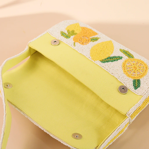 Sac à main en perles fait main pour femmes, sac de plage d'été, sac fourre-tout avec motif de fruits, vente en gros - Product Image 6