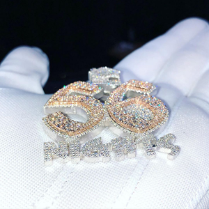 Colgante de Lujo con Iniciales Personalizadas, con Moissanita de 25 Quilates, Estilo Hip Hop, en Plata 925 con Baño de Oro de Dos Tonos, Brillo de Diamante Premium - Product Image 4