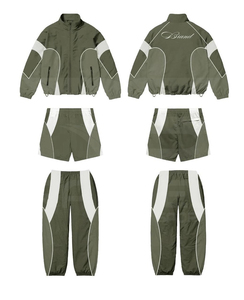 เสื้อวอร์ม3ชิ้นสำหรับผู้ชายเสื้อแจ็กเก็ตและกางเกงขาสั้น100% ผ้าไนล่อนหลากสีชุดวอร์มกันลมสำหรับผู้ชาย - Product Image 3