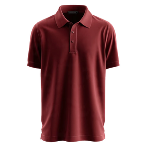 Polo de Manga Corta para Hombre, de Algodón Piqué, Color Sólido, Casual, Transpirable, Corte Regular, Rojo - Product Image 1