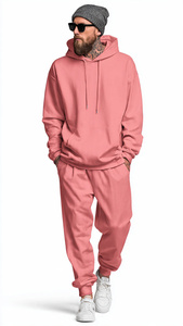 Ensemble de survêtement en molleton 100% coton, coupe ample, sweat-shirt et pantalon de jogging pour homme, streetwear d'hiver, survêtement ample en molleton pour homme, ensemble 2 pièces - Product Image 6