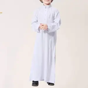 ราคาส่ง เสื้อผ้ามุสลิม ผ้าฝ้ายสีขาวล้วน kurta แฟชั่นใหม่ kurta ออกแบบสําหรับเด็กผู้ชาย