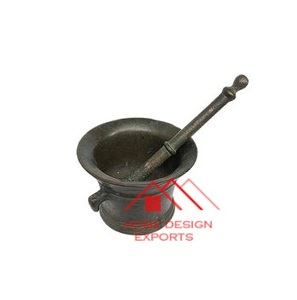 Mortier en métal en laiton et pastel en argent fini pour les épices accessoires de cuisine de meulage accessoires de cuisine de haute qualité - Product Image 1