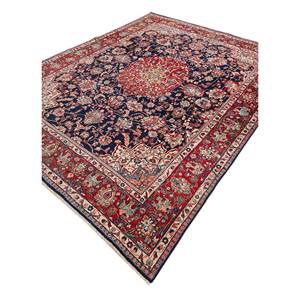 Alfombra de Lana Azul Aalam Anudada a Mano con Patrón de Medallón para Decoración de Sala de Estar o Pasillo -Paem-1170 - Product Image 2