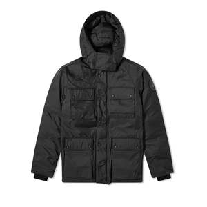 Men's Ripstop Winter Coat Long Waterproof Canvas Jacket Hood Casual Polyester Cotton - Product Image 1