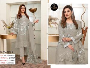 Traje de diseñador paquistaní Salwar Kameez para mujer, ropa india, traje de trabajo con bordado de secuencia Georgette, Ropa Étnica para mujer - Product Image 4