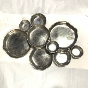 Bol en aluminium couleur or Vaisselle de mariage personnalisée Écologique Élégant Plat de service en grappe 9 compartiments Plateau alimentaire - Product Image 4