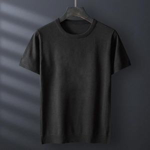 T-shirt classique en coton pour homme, tendance, nouveau, été, respirant, qualité supérieure, manches courtes, tricoté, RRI-TS-09 - Product Image 4