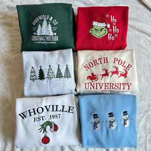 เสื้อสเวตเชิ้ตคอกลมปักลายผ้าฝ้าย 300GSM สำหรับฤดูใบไม้ร่วงและฤดูหนาว คุณภาพสูง รับผลิตตามสั่ง ขายส่ง - Product Image 1