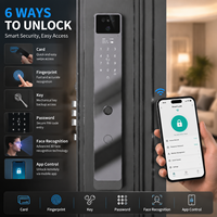 Keamanan Digital Keypad Pengenal Wajah Gadget Rumah Pintar Kontrol Aplikasi Ttlock WiFi Smart Lock dengan Kamera Pintu Kaca Cloud