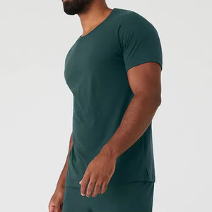 T-shirt pour hommes 2025 Wholesale Factory Direct | T-shirt décontracté à manches courtes respirant et col rond de couleur unie - Product Image 3