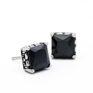 Pendientes de Acero de Titanio con Zirconia para Hombre, Estilo Punk Hip-Hop, Marca Jeulia - Product Image 2